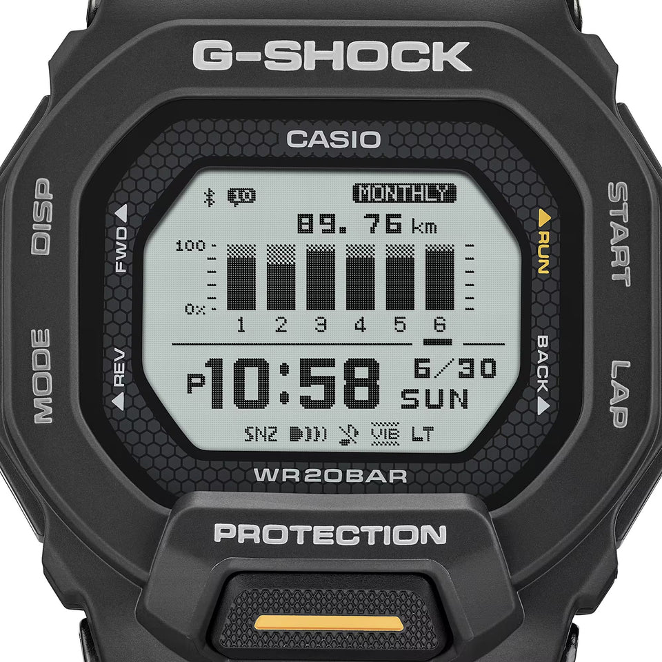 Casio G-Shock Men's G-SQUAD Black Fitness Tracker Bluetooth® Watch