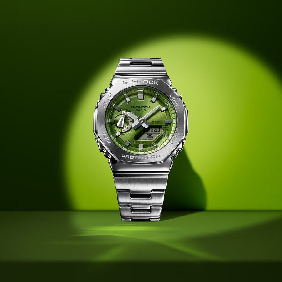 Casio G-Shock Men's G-STEEL GM-2100 Series Green Digi-Analog Watch
