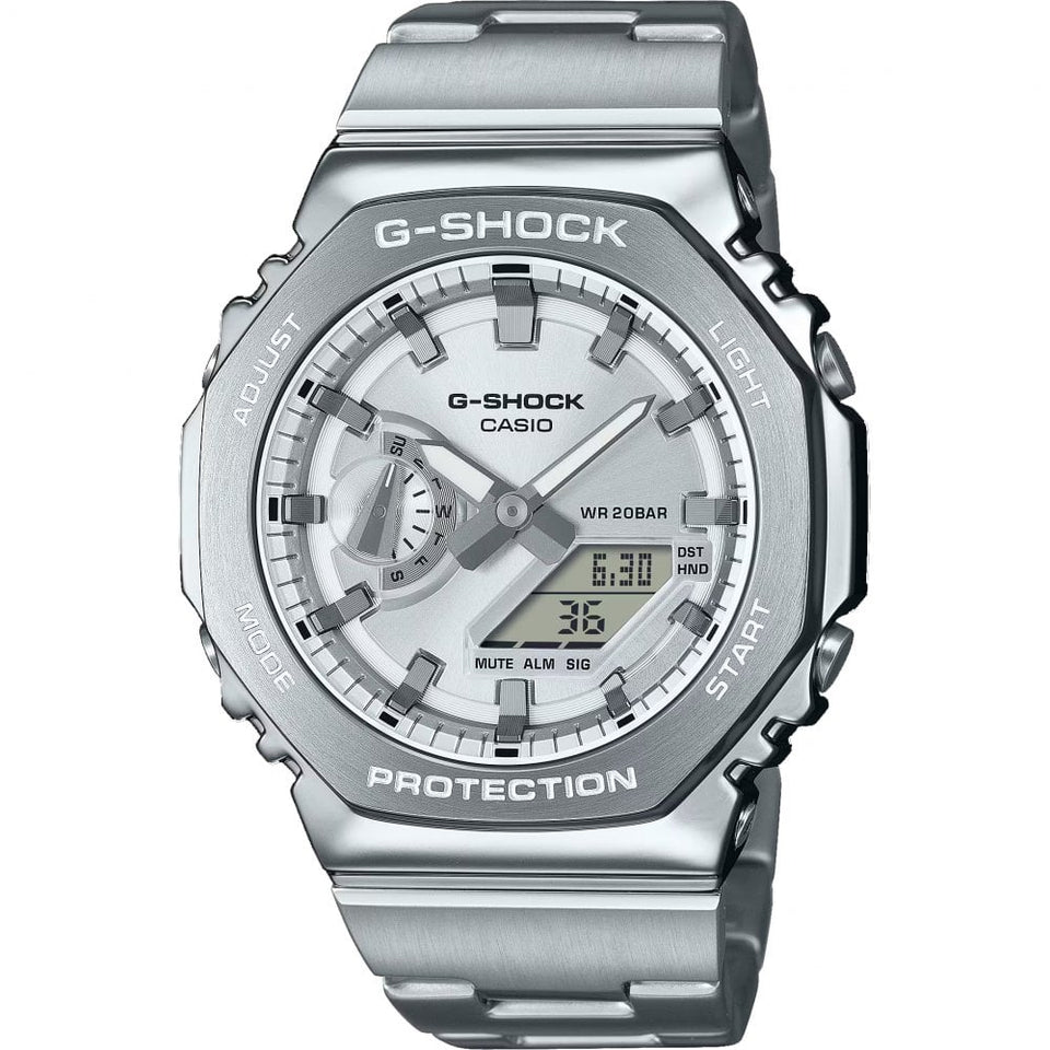 Casio G-Shock Men's G-STEEL GM-2100 Series Silver Digi-Analog Watch