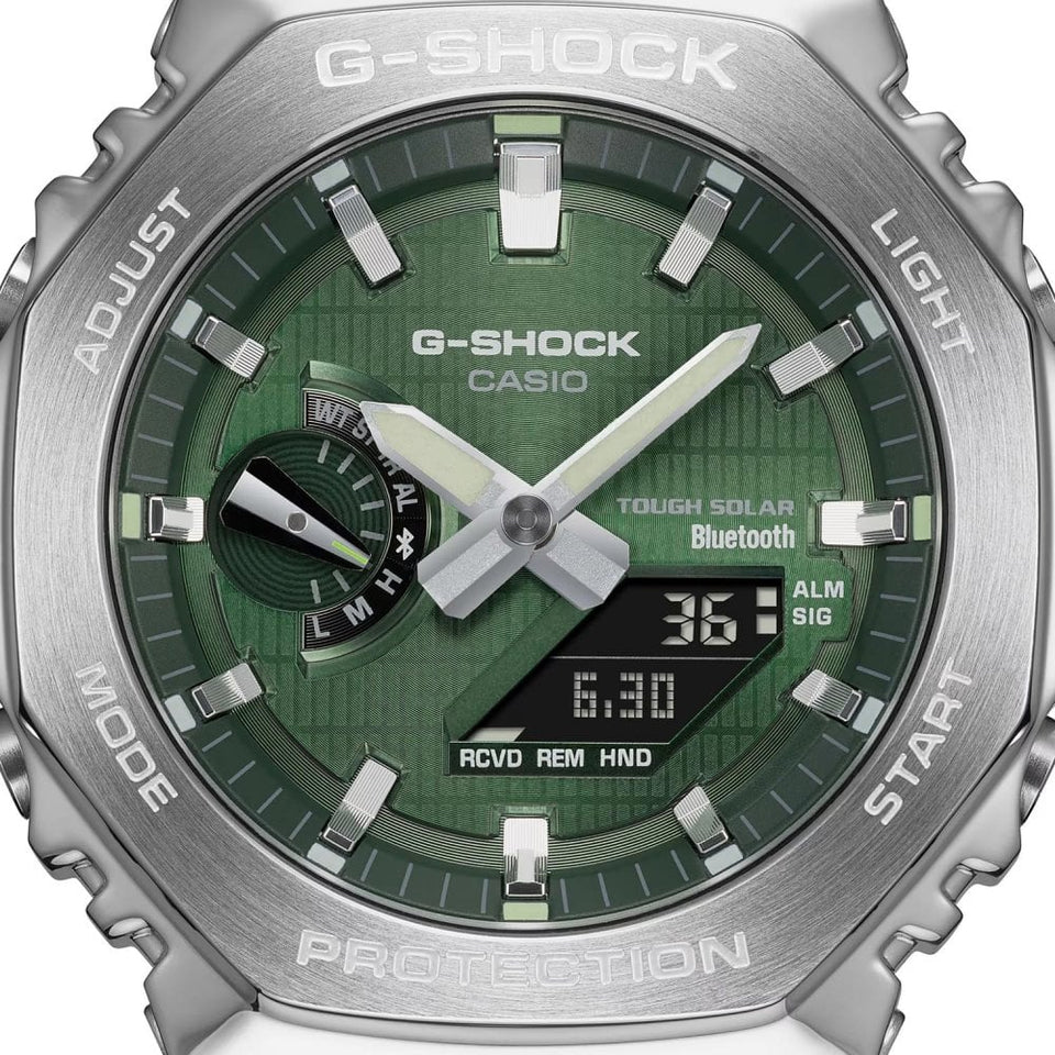 Casio G-Shock Men's Green Metal Covered Bluetooth® Solar Watch