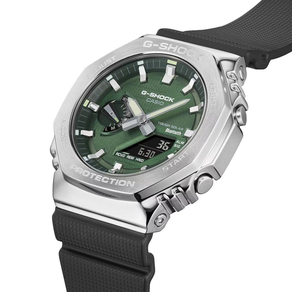 Casio G-Shock Men's Green Metal Covered Bluetooth® Solar Watch