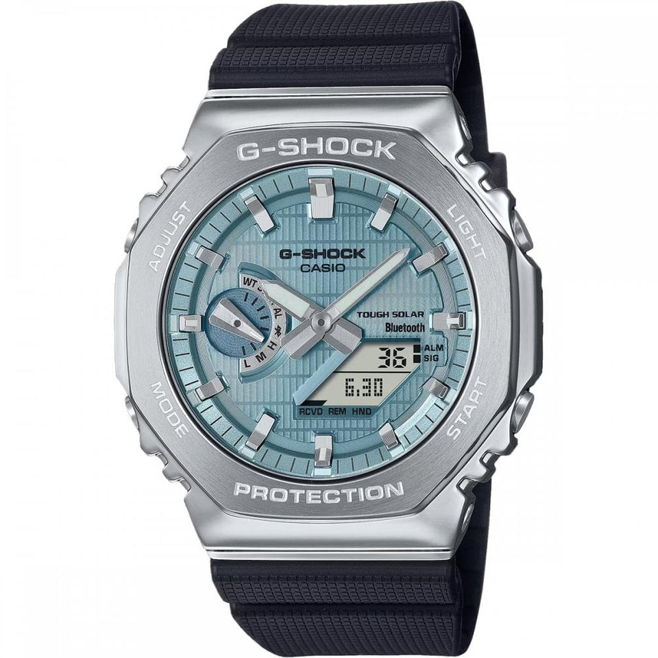 Casio G-Shock Men's Ice Blue Metal Covered Bluetooth® Solar Watch