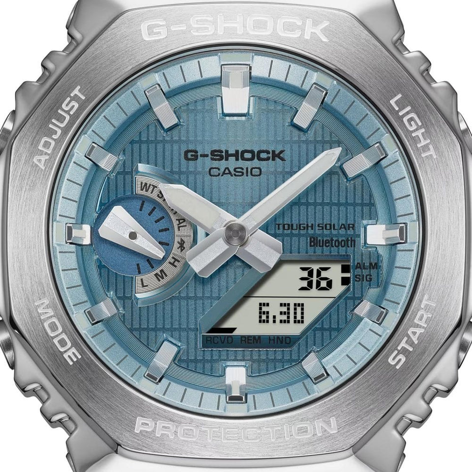 Casio G-Shock Men's Ice Blue Metal Covered Bluetooth® Solar Watch