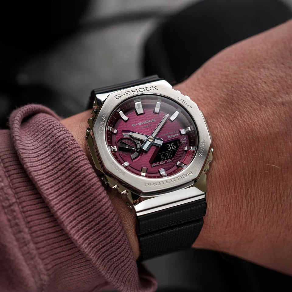 Casio G-Shock Men's Metal Covered 2100 Burgundy Bluetooth® Solar Watch