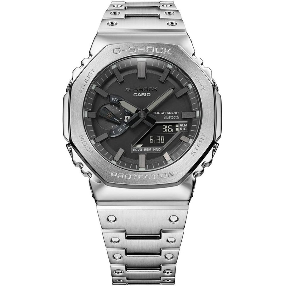Casio G-Shock Men's Solar Black Dial 44mm Stainless Steel Watch