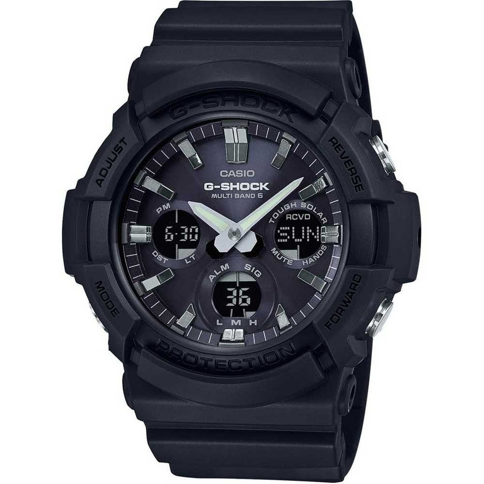 Casio G-Shock Men's Solar Black Dial 53mm Resin And Stainless Steel Watch