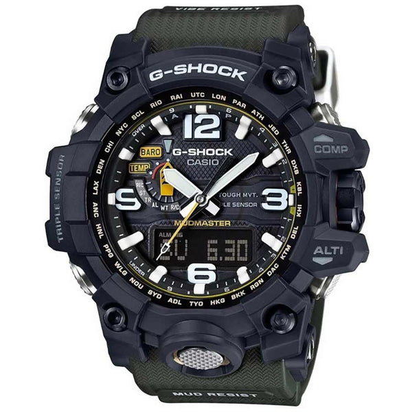 Casio G-Shock Men's Solar Black Dial 56mm Resin And Stainless Steel Watch
