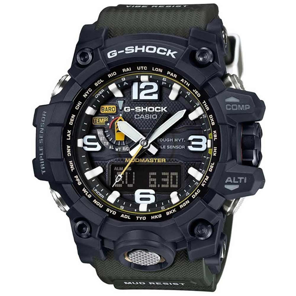 Casio G-Shock Men's Solar Black Dial 56mm Resin And Stainless Steel Watch