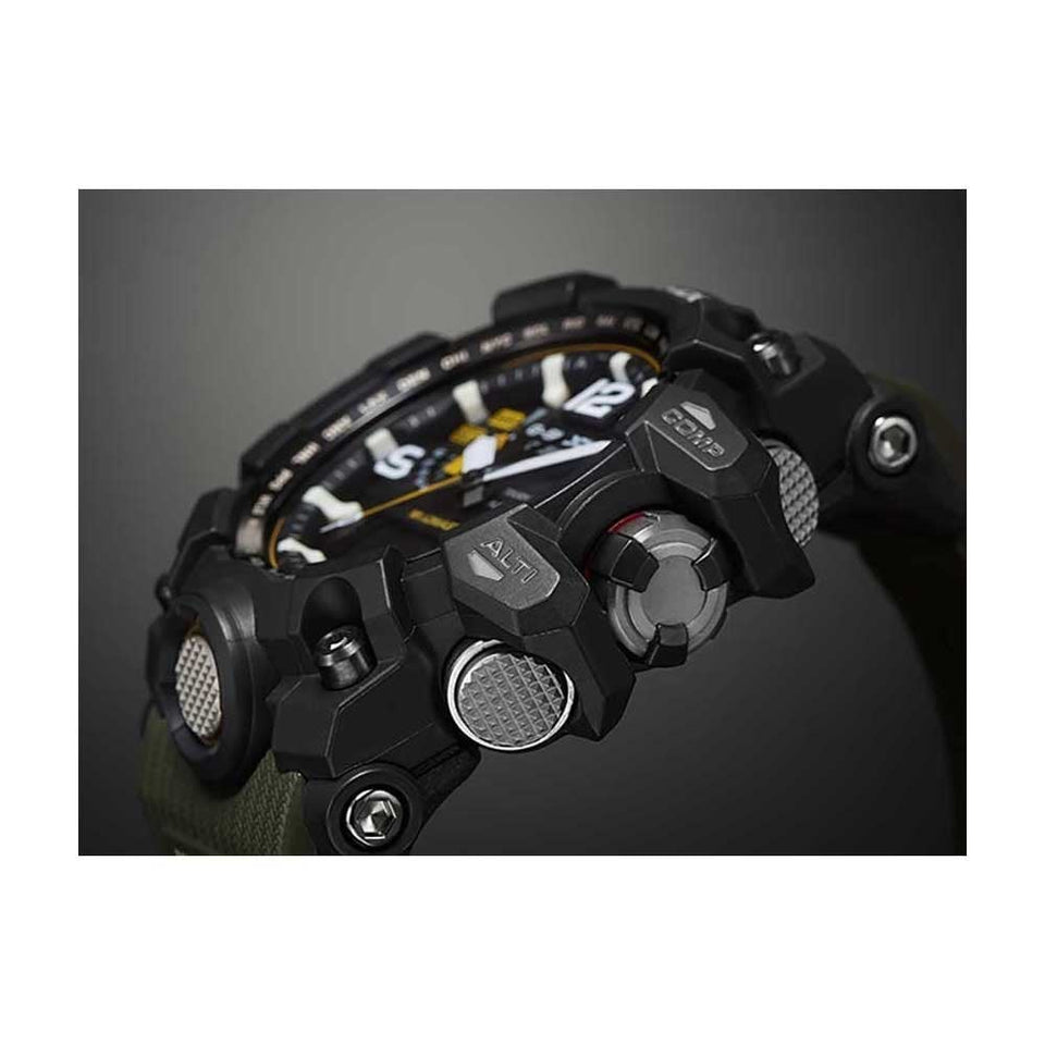 Casio G-Shock Men's Solar Black Dial 56mm Resin And Stainless Steel Watch
