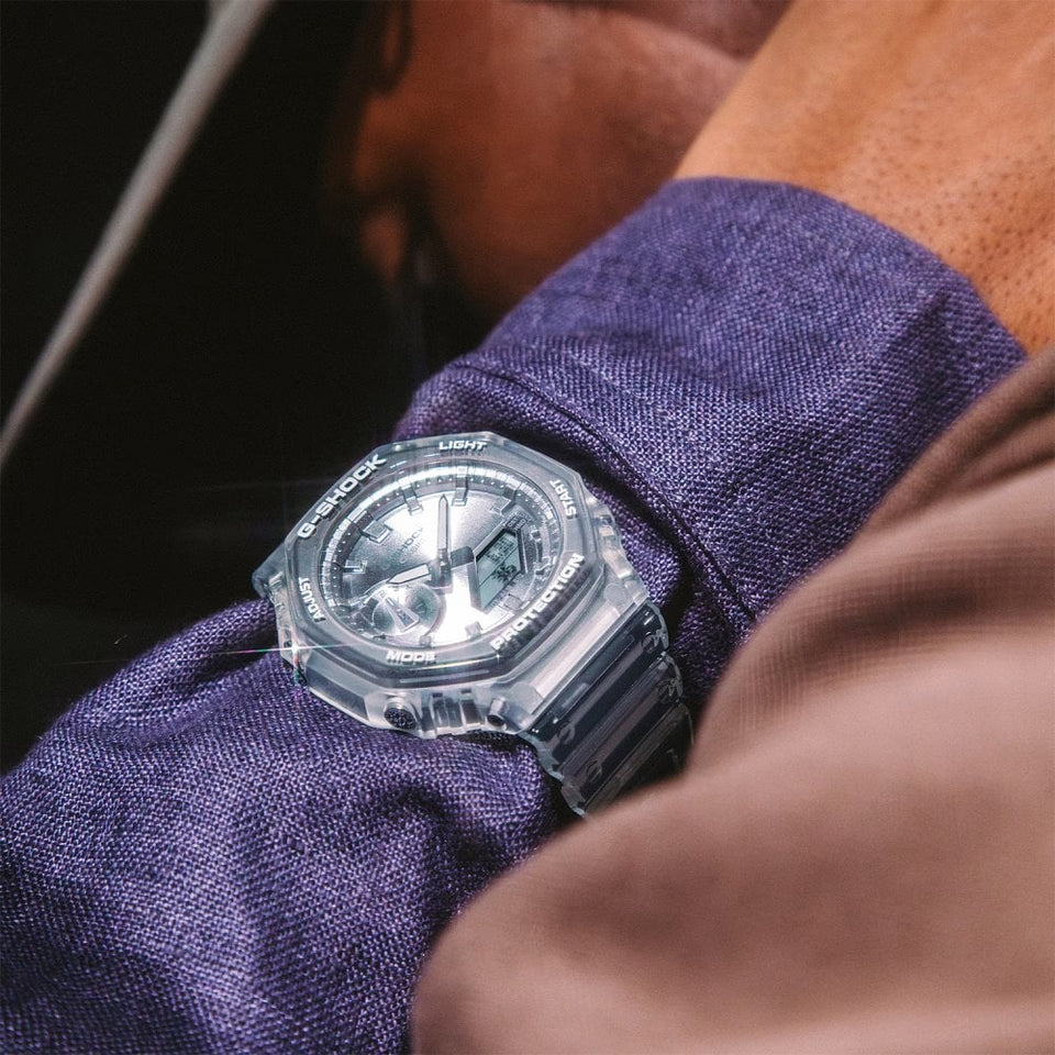 Casio G-Shock Silver Bright Metallic Series Translucent Strap Watch