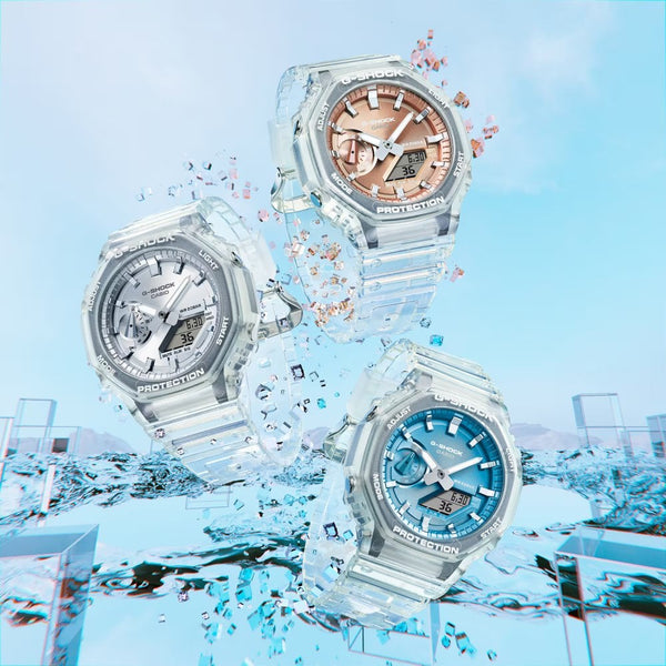 Casio G-Shock Silver Bright Metallic Series Translucent Strap Watch
