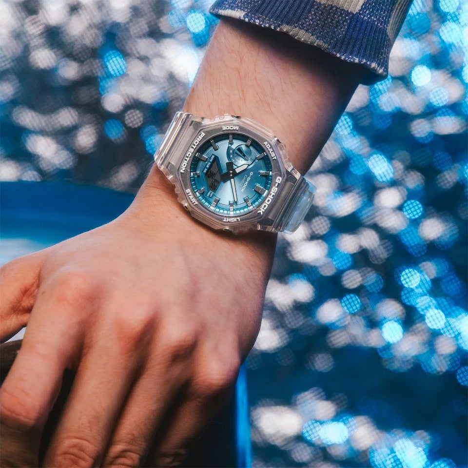 Casio G-Shock Sky Blue Bright Metallic Series Translucent Strap Watch