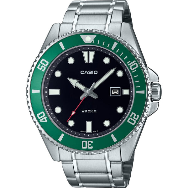Casio Men's Diver 44mm Green Bezel Bracelet Watch