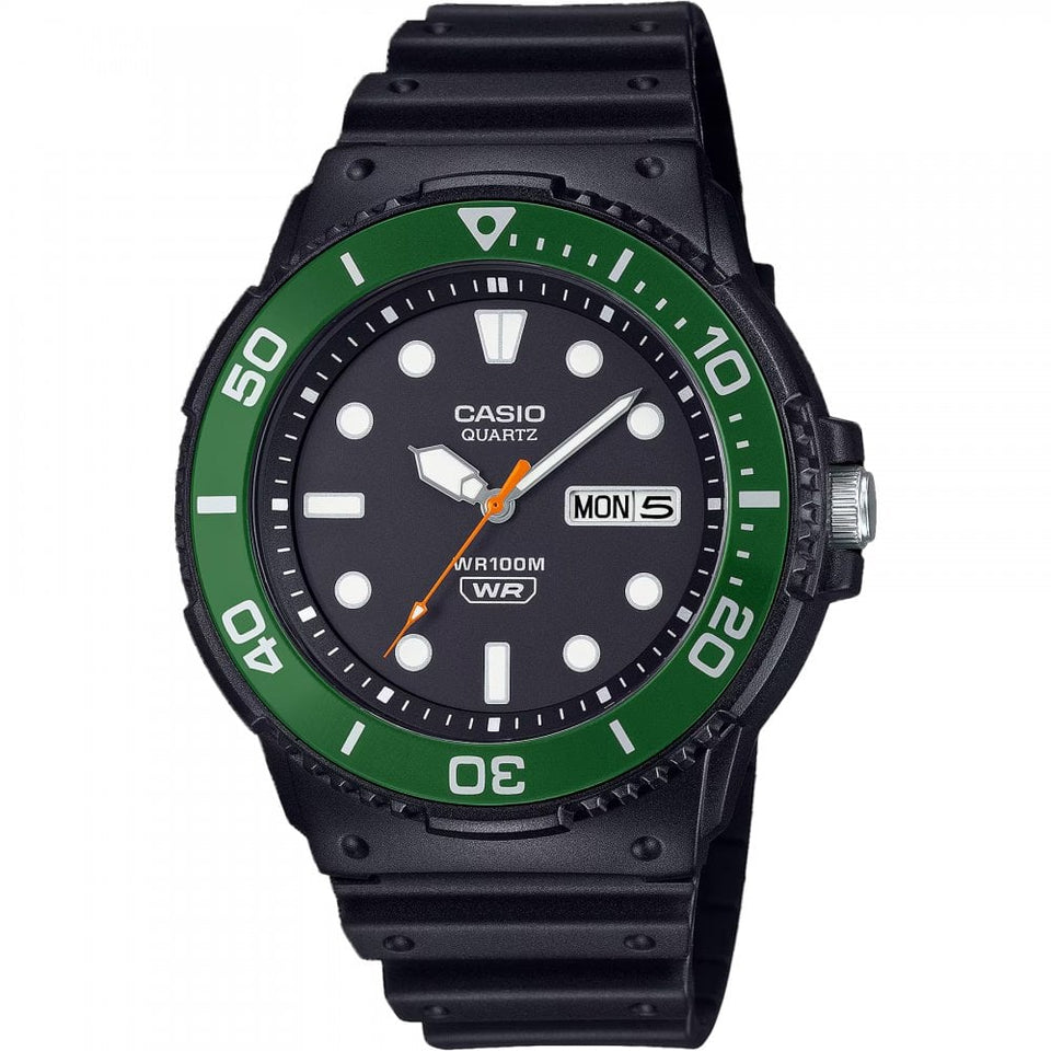 Casio Men's Marine-Inspired Green Bezel Quartz Watch