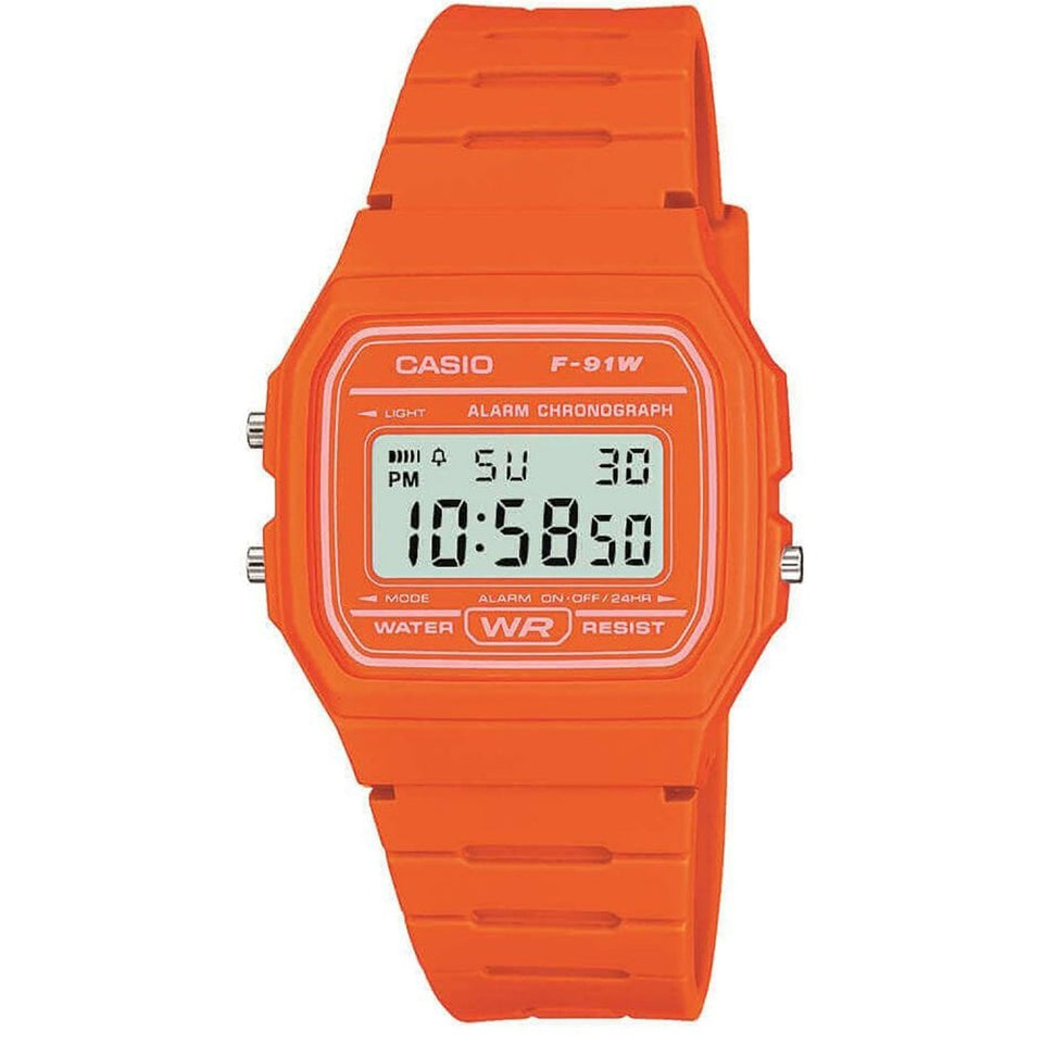 Casio Orange Digital Alarm Watch