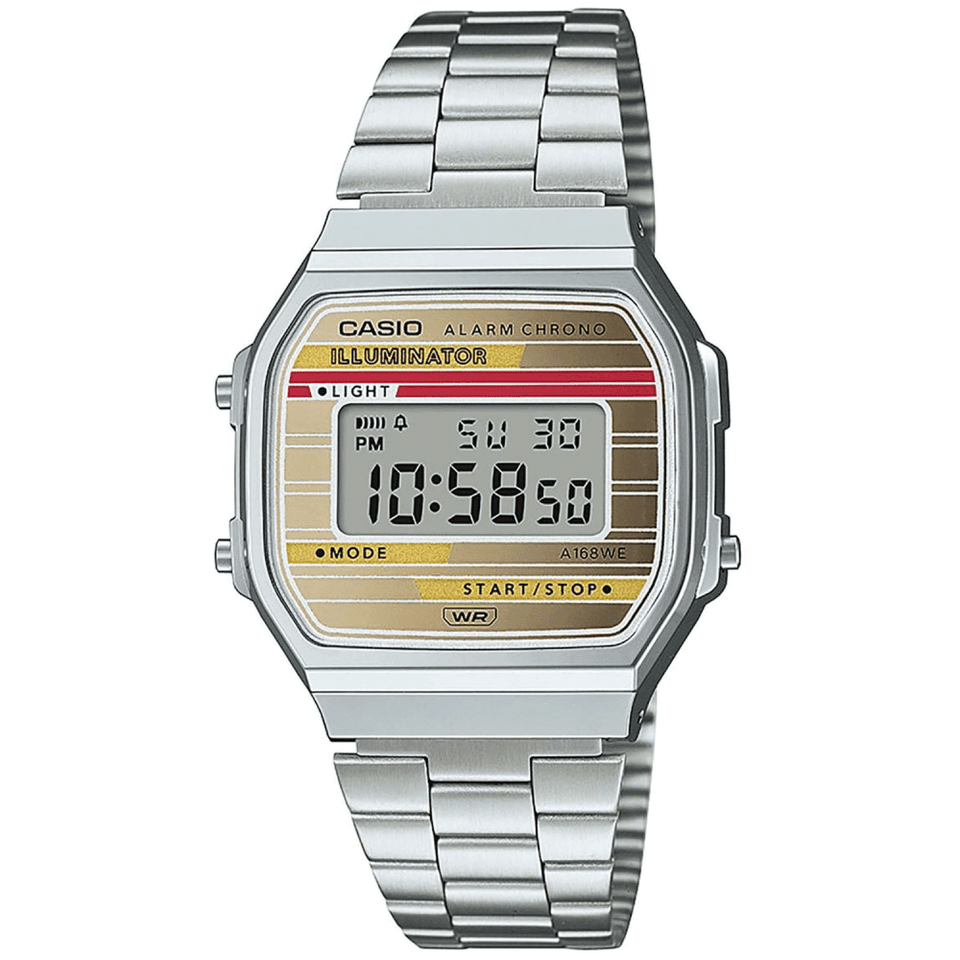 Casio Vintage 80's Touch Retro Black & Gold Digital Watch