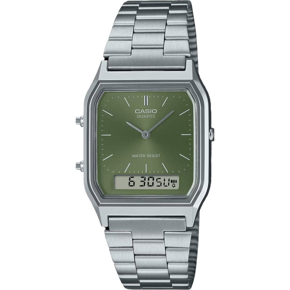 Casio Vintage Green Analog-Digital Combination Watch
