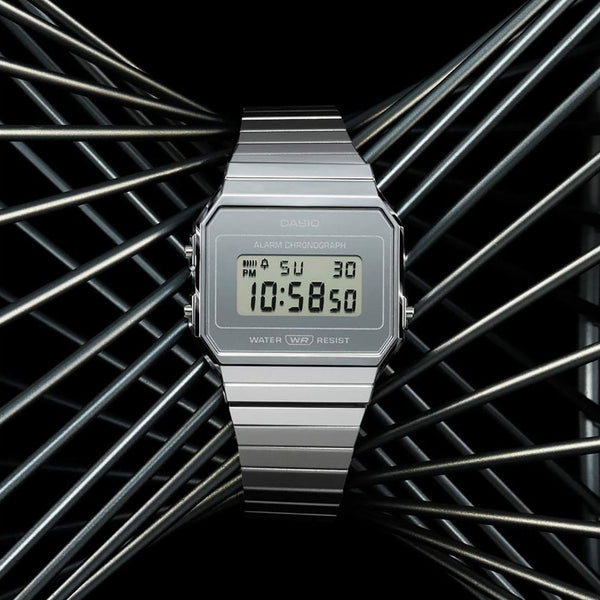 Casio Vintage Iconic Silver Digital Alarm Watch