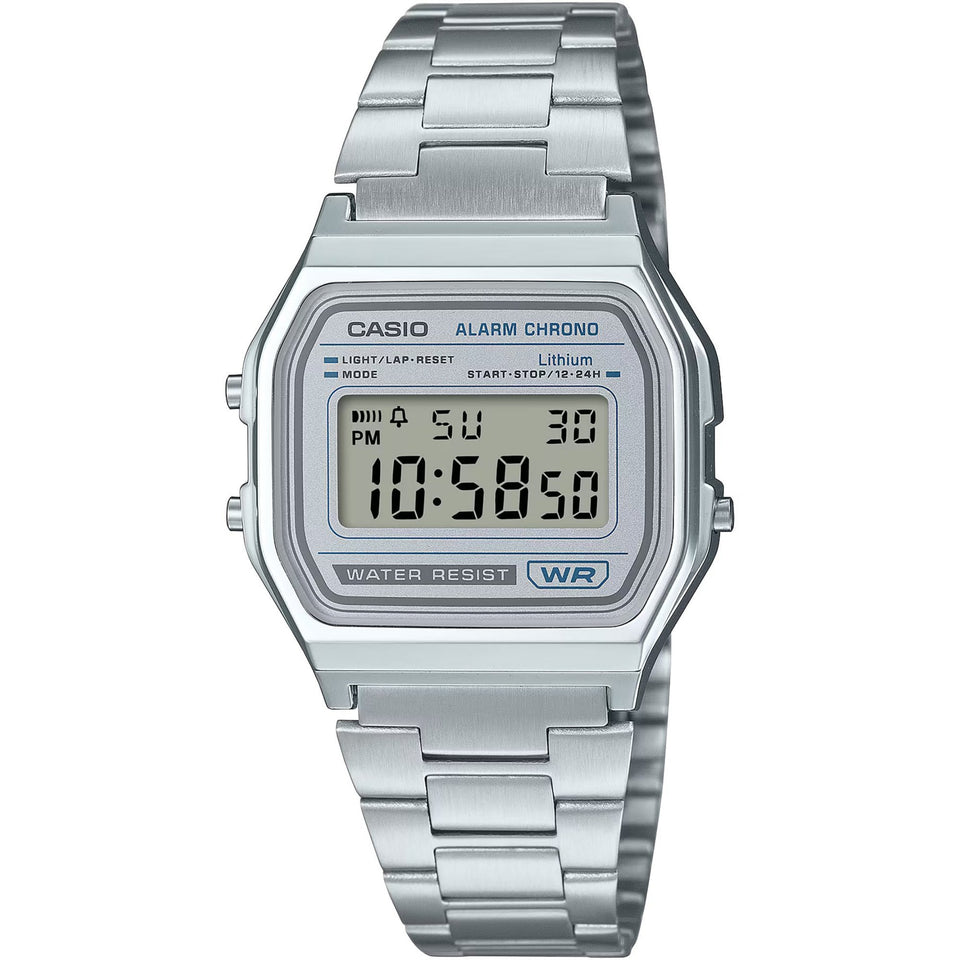 Casio Vintage Iconic Silver Tone 33mm Digital Watch