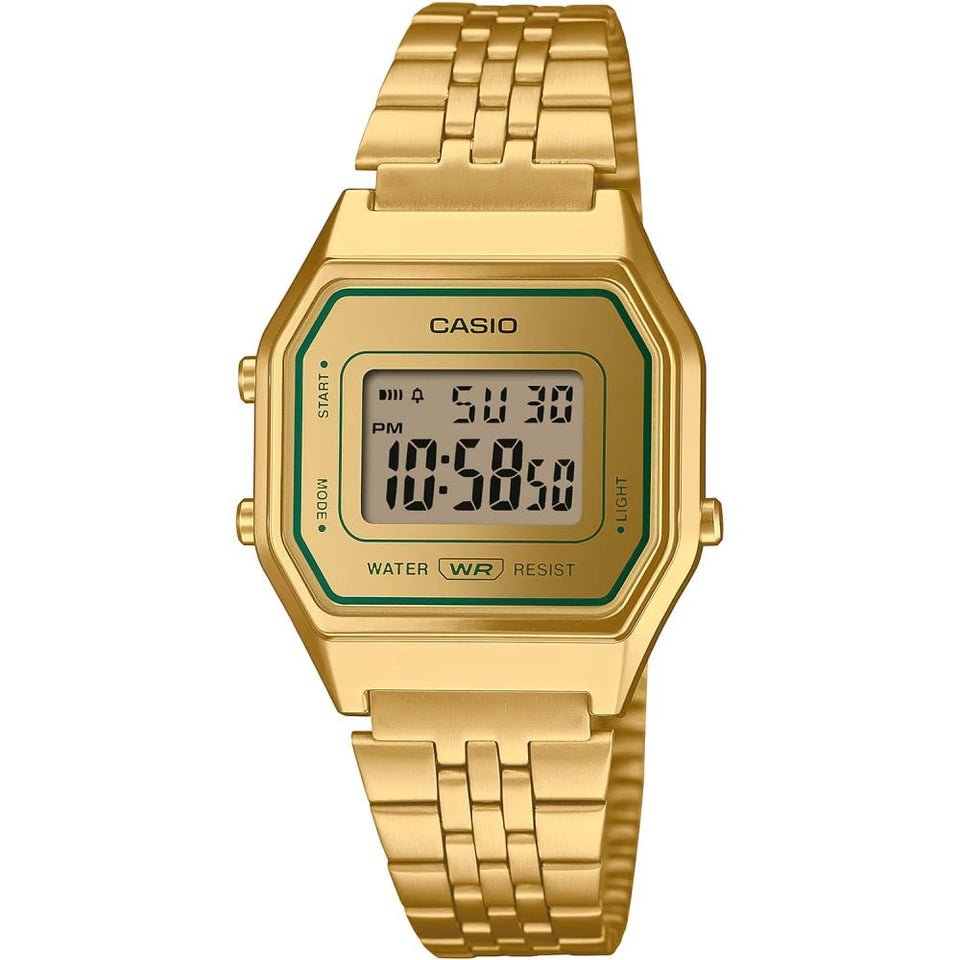 Casio Vintage Ladies 28mm Mini Digital Gold Plated Watch