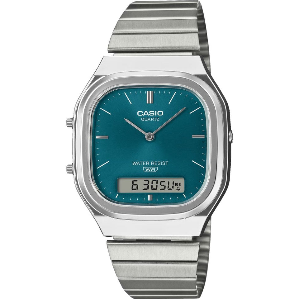 Casio Vintage Turquoise Dial Analogue-Digital Watch