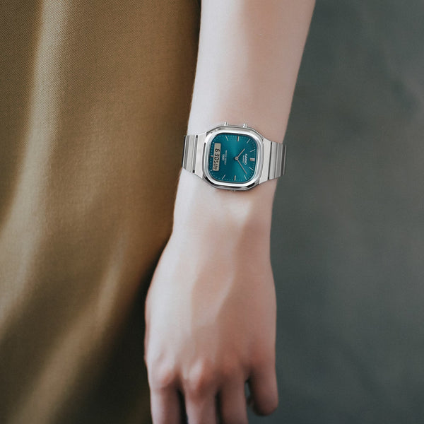Casio Vintage Turquoise Dial Analogue-Digital Watch