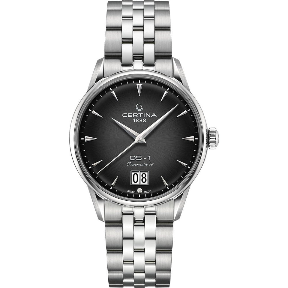 Certina DS-1 Big Date Powermatic 80 41mm Men's Watch | Black Dial