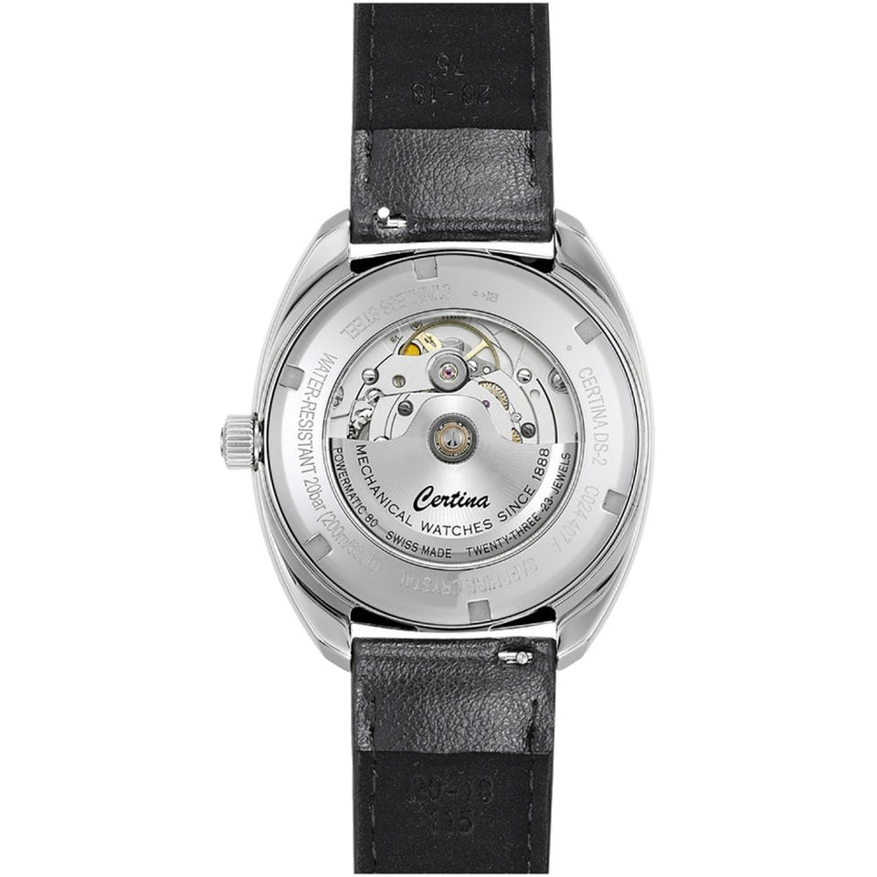 Certina DS-2 Powermatic Red Dial Watch | Black Leather Strap