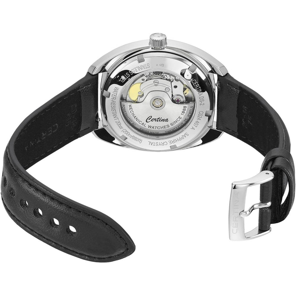Certina DS-2 Powermatic Red Dial Watch | Black Leather Strap