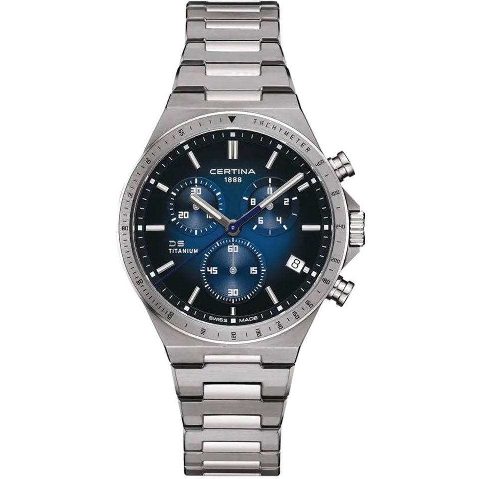Certina DS-7 Chronograph Titanium Blue Dial Watch