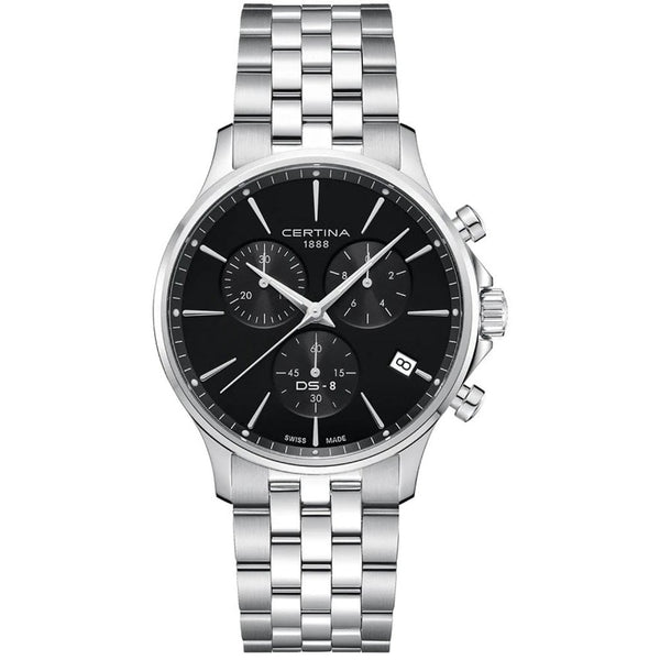 Certina DS-8 Quartz Chrono 41mm Black Dial Men's Watch