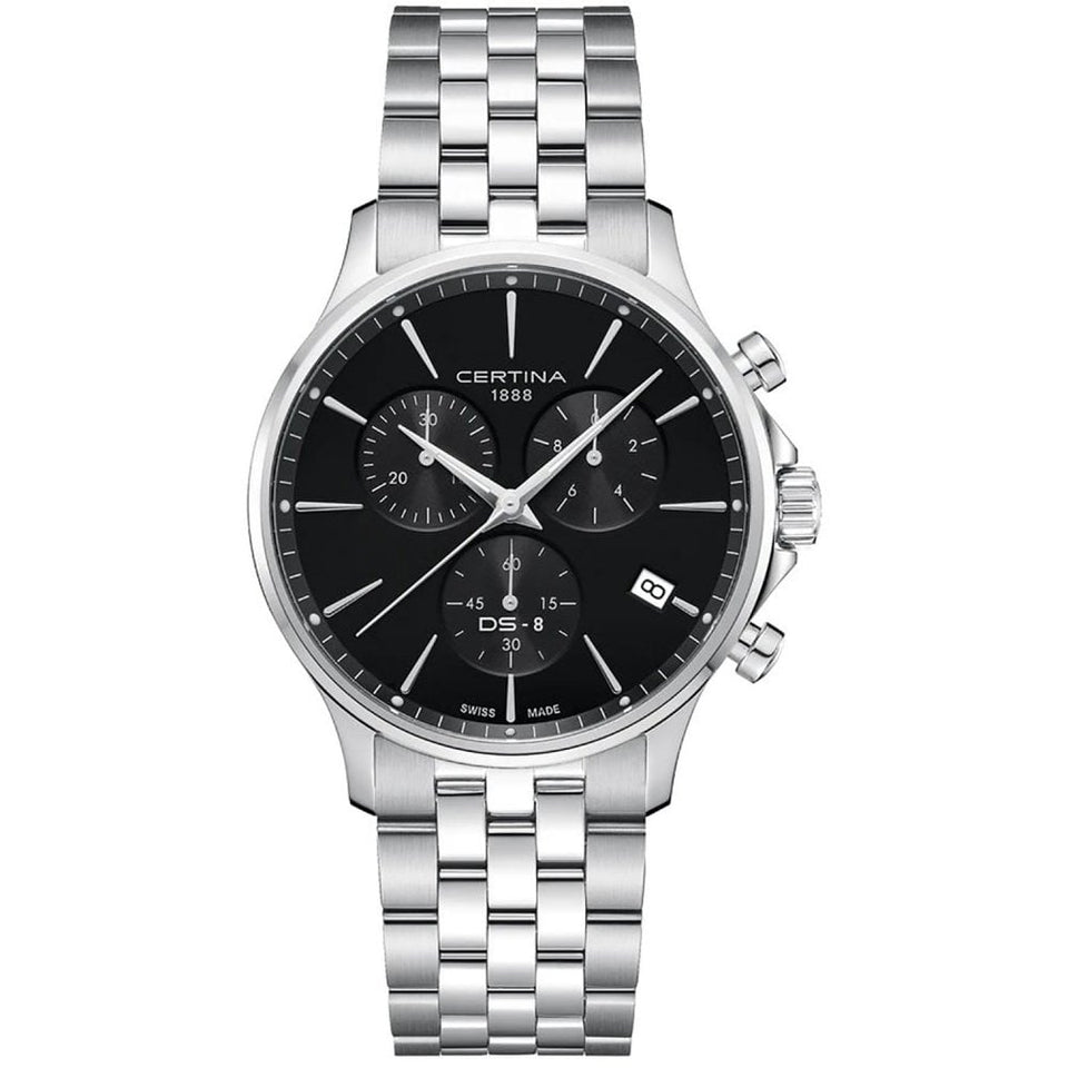 Certina DS-8 Quartz Chrono 41mm Black Dial Men's Watch