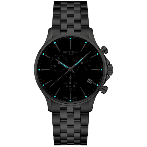 Certina DS-8 Quartz Chrono 41mm Black Dial Men's Watch