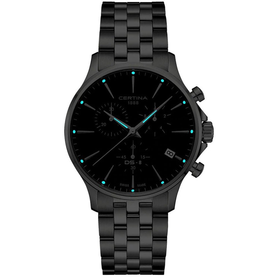 Certina DS-8 Quartz Chrono 41mm Black Dial Men's Watch
