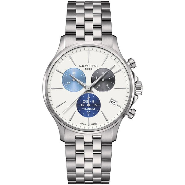 Certina DS-8 Quartz Chrono 41mm Cream Dial Men's Watch