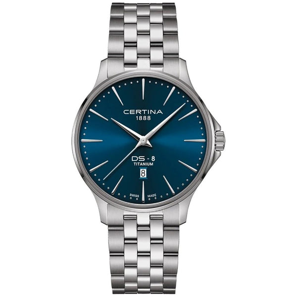 Certina DS-8 Quartz Gents 40mm Blue Dial Titanium Watch