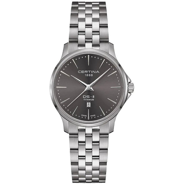 Certina DS-8 Quartz Ladies 31mm Grey Dial Titanium Watch