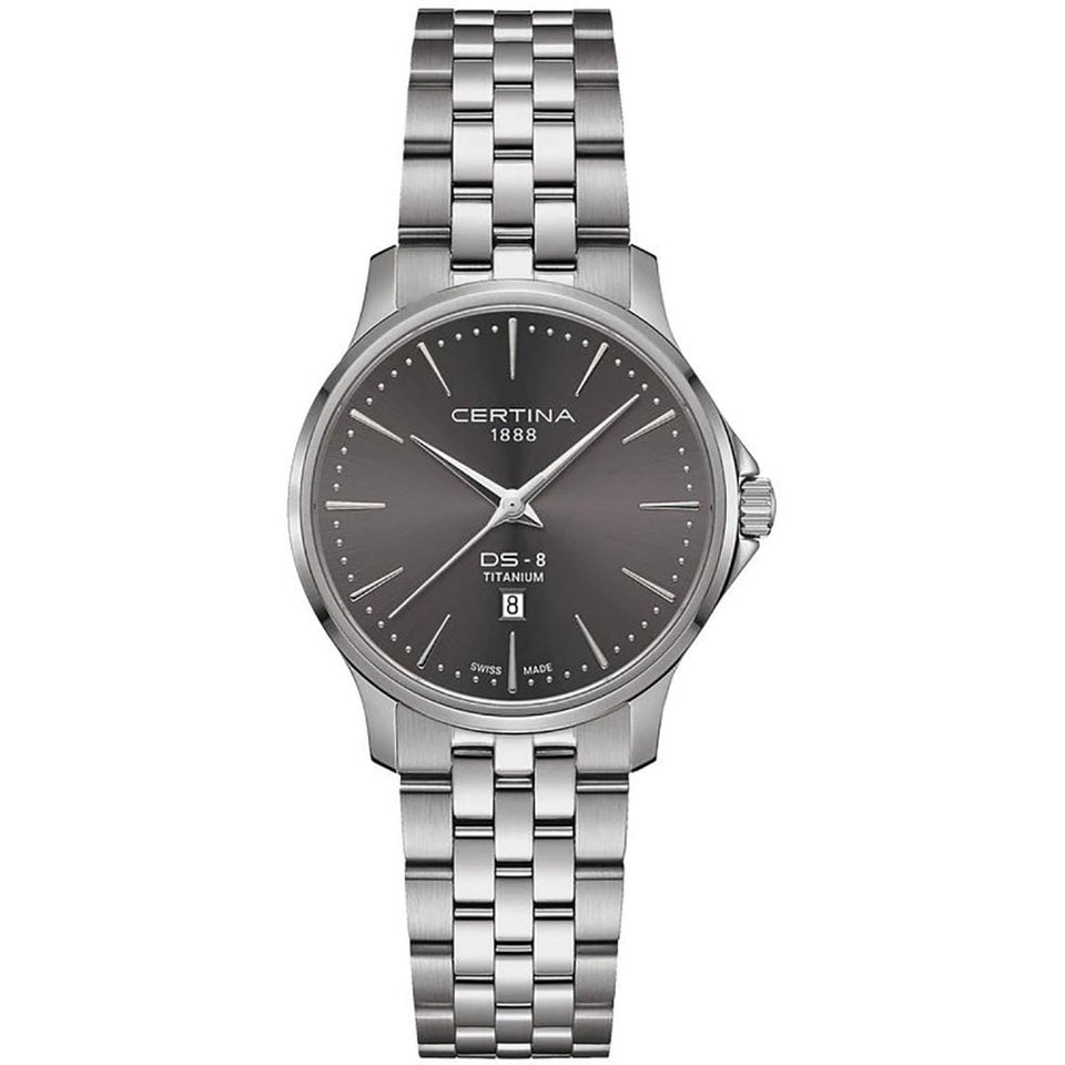 Certina DS-8 Quartz Ladies 31mm Grey Dial Titanium Watch