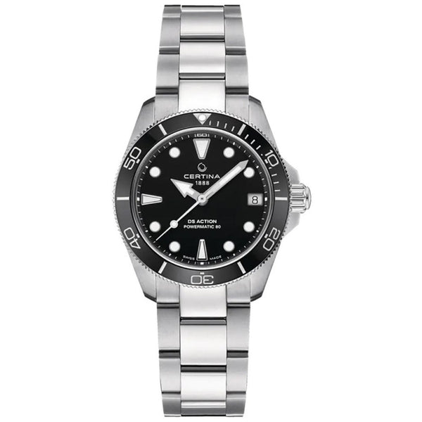 Certina DS ACTION Diver 34.5mm Ladies Black Dial Watch
