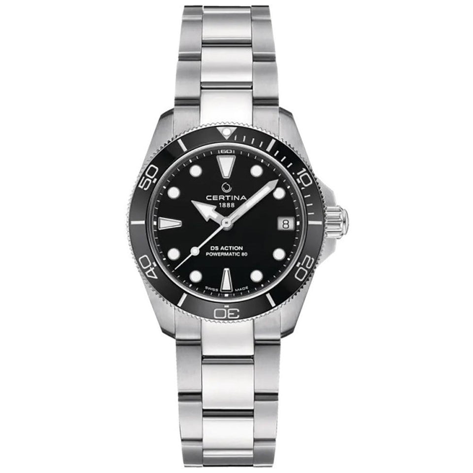 Certina DS ACTION Diver 34.5mm Ladies Black Dial Watch