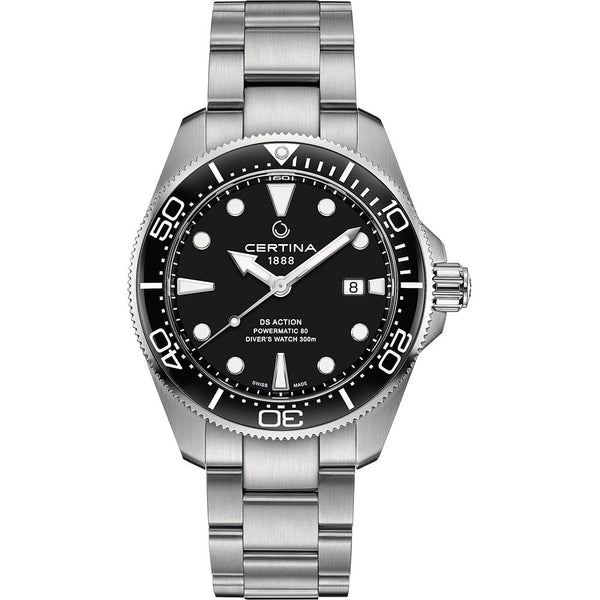 Certina DS ACTION Diver 43mm Men's Powermatic 80 Watch | Black