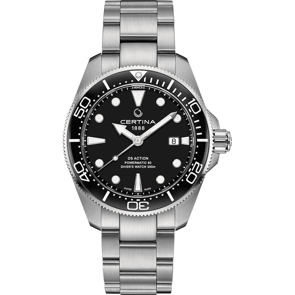 Certina DS ACTION Diver 43mm Men's Powermatic 80 Watch | Black
