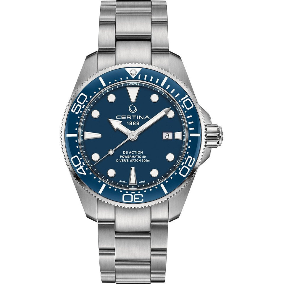Certina DS ACTION Diver 43mm Men's Powermatic 80 Watch | Blue