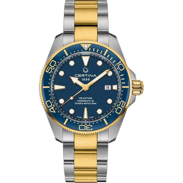 Certina DS ACTION Diver 43mm Powermatic 80 Men's Watch | Two Tone