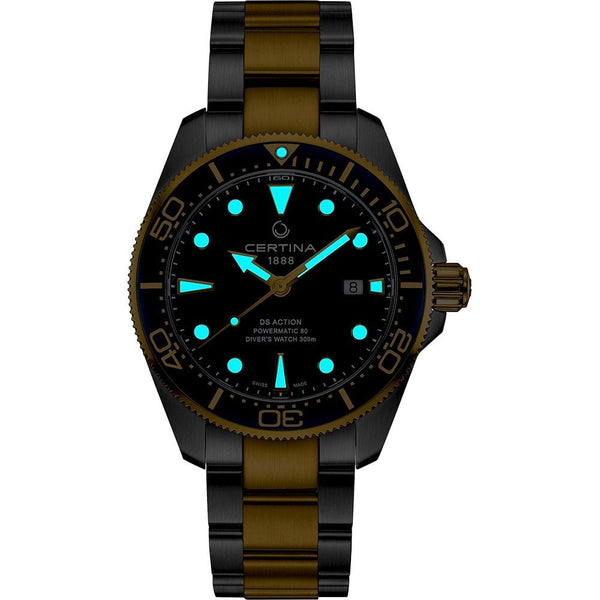 Certina DS ACTION Diver 43mm Powermatic 80 Men's Watch | Two Tone