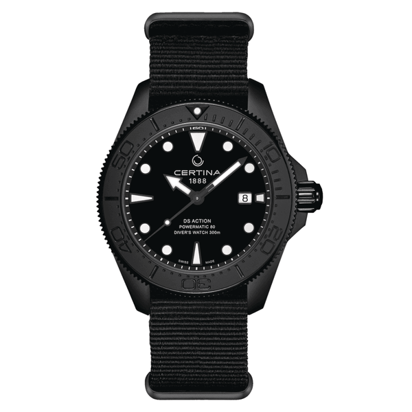 Certina DS ACTION Diver Black PVD Coated Watch