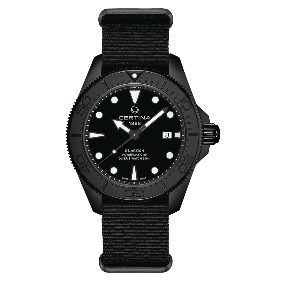 Certina DS ACTION Diver Black PVD Coated Watch