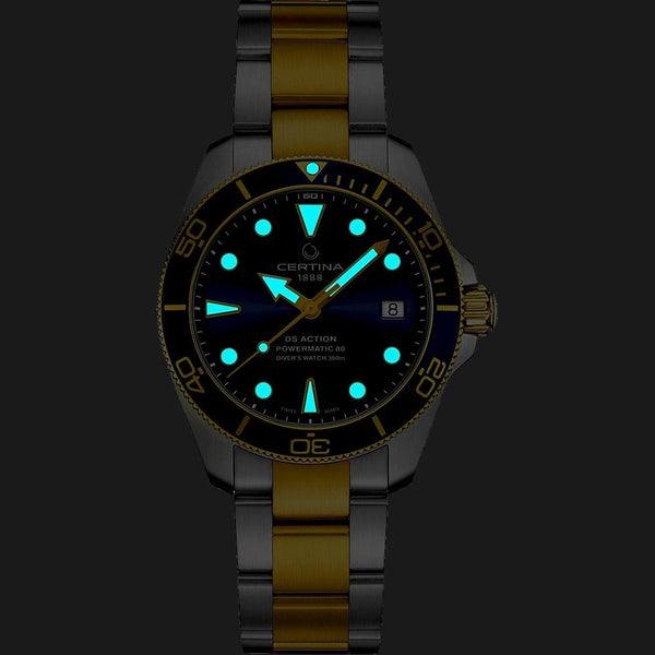 Certina DS ACTION Diver Two Tone Automatic Watch | 38mm