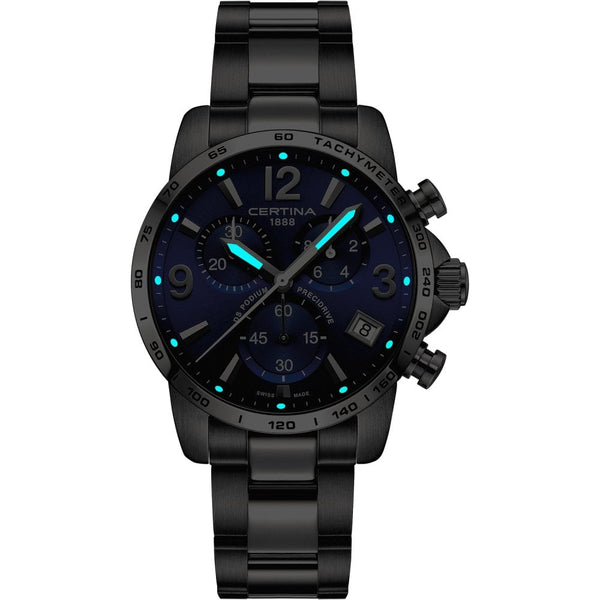 Certina DS PODIUM Chronograph 1-10 Sec 41mm Bracelet Watch | Blue Dial