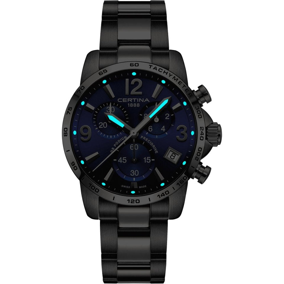 Certina DS PODIUM Chronograph 1-10 Sec 41mm Bracelet Watch | Blue Dial